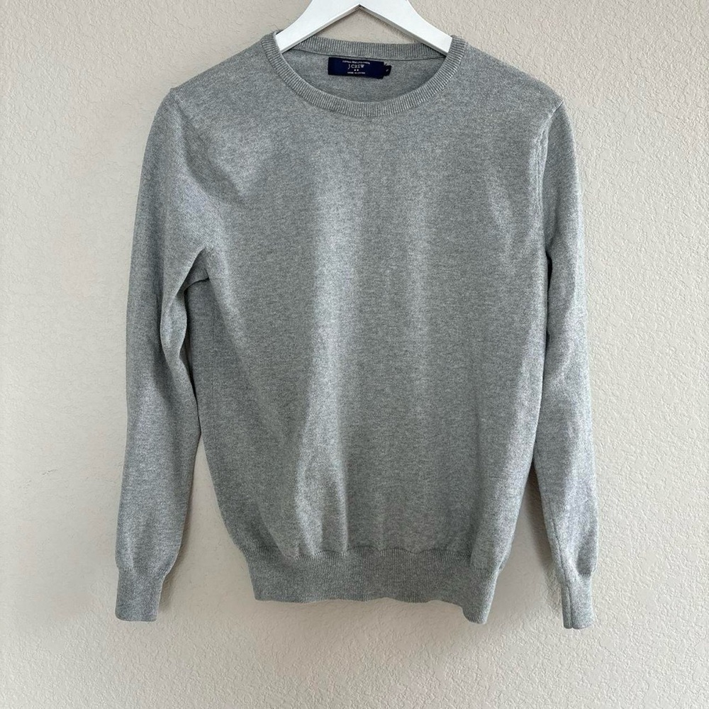 j.crew cotton and cashmere grey crewneck sweater women’s size small